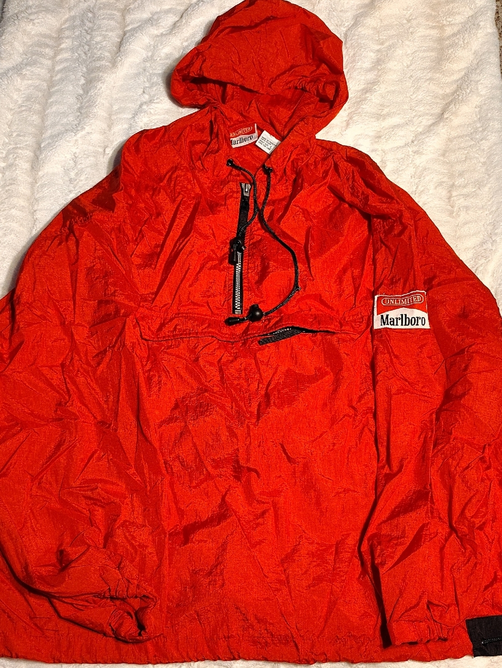 Marlboro Red Hooded Windbreaker Pullover